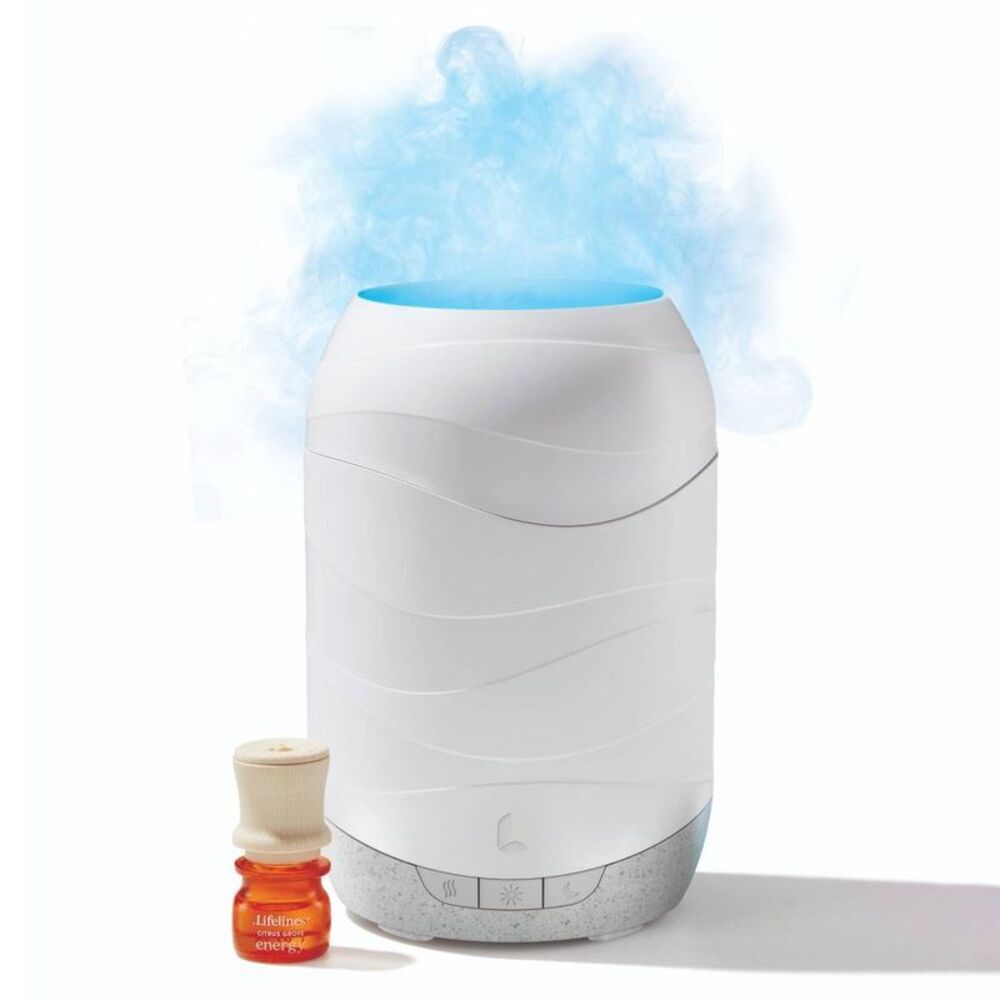 Open Box - Lifelines - 200ml Waves Ultrasonic Diffuser: Lifelines Aromath White